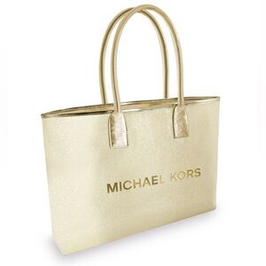 Michael Kors womens gold tote bag and dust bag NEW